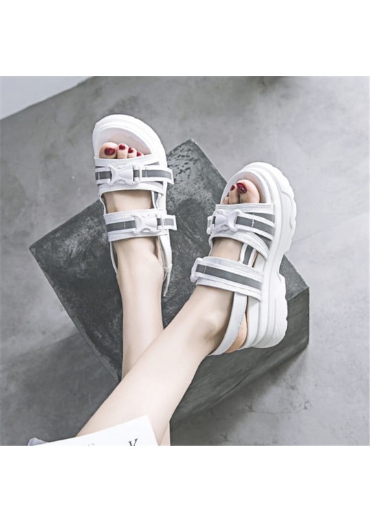 Size:4.5-11 Women Fashion Platform Velcro Luminous Sporty 