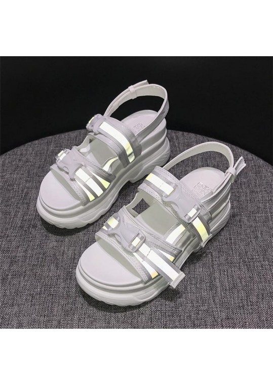 Size:4.5-11 Women Fashion Platform Velcro Luminous Sporty 