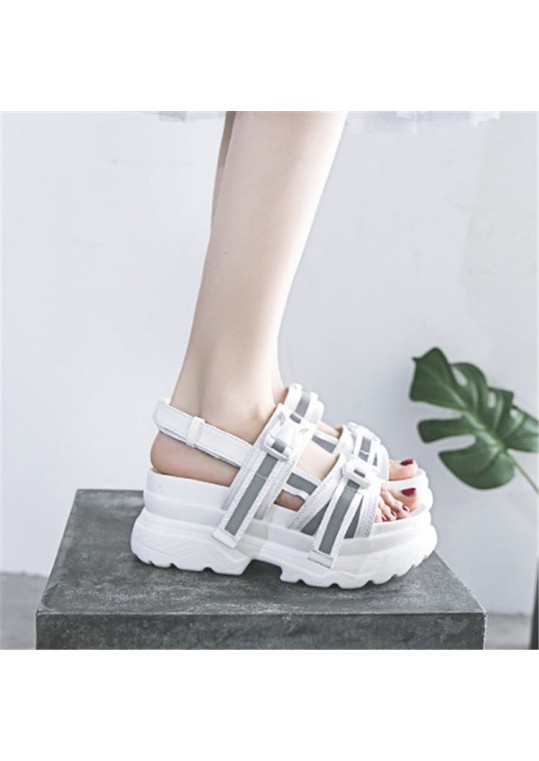 Size:4.5-11 Women Fashion Platform Velcro Luminous Sporty 