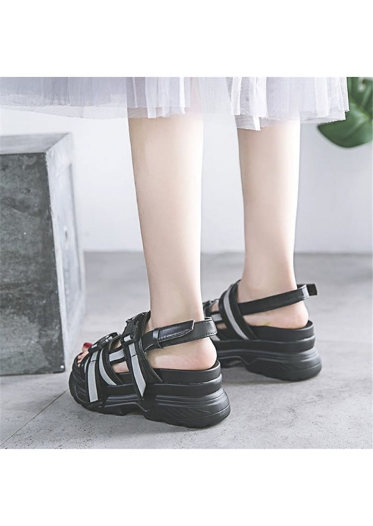 Size:4.5-11 Women Fashion Platform Velcro Luminous Sporty 