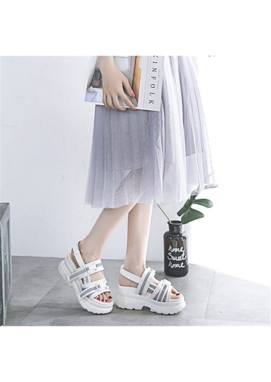 Size:4.5-11 Women Fashion Platform Velcro Luminous Sporty 