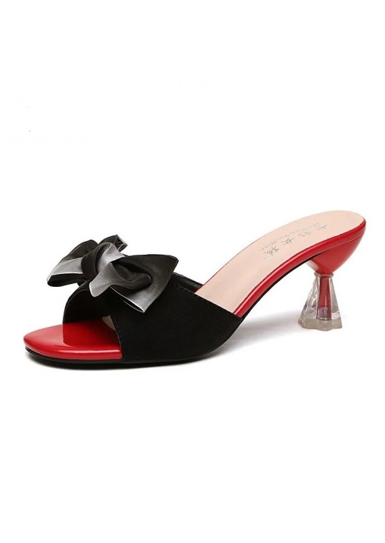 Elegant Women Chic Bow Design Mid-heel Outwear 