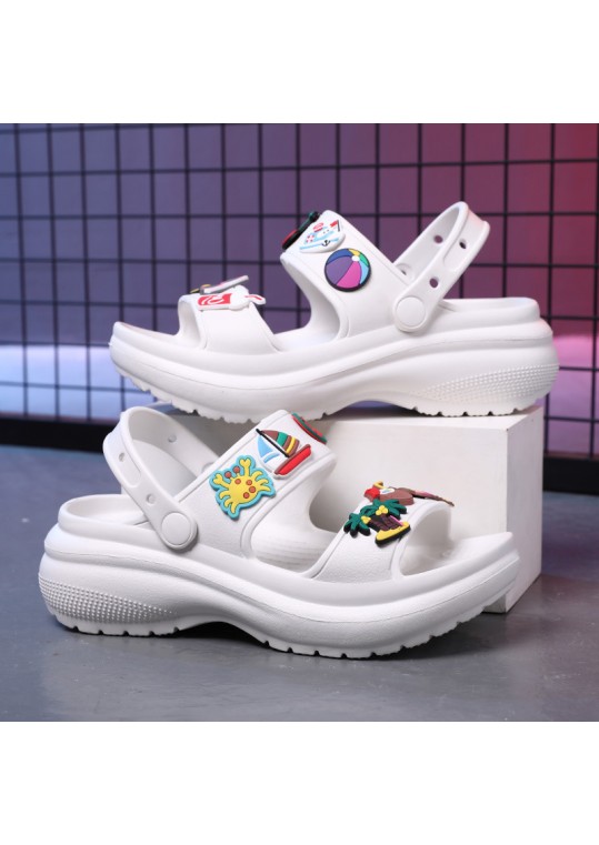 Women Fashion Cartoon Decorative Solid Color Platform 