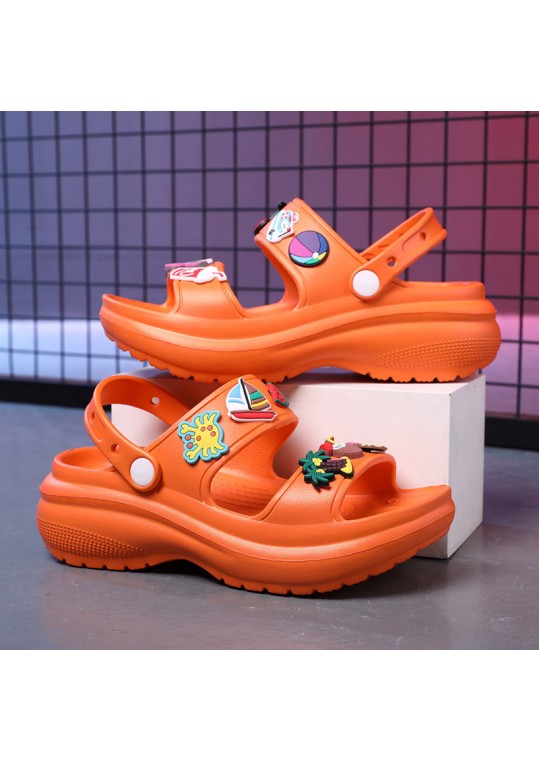 Women Fashion Cartoon Decorative Solid Color Platform 