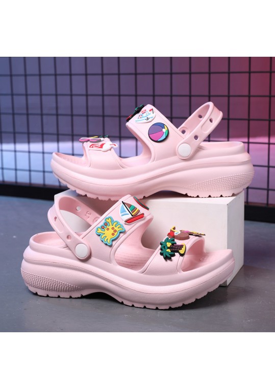 Women Fashion Cartoon Decorative Solid Color Platform 