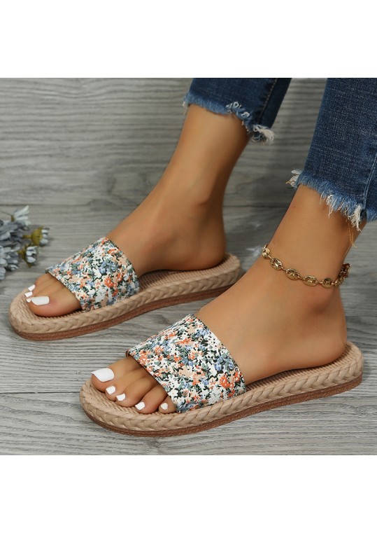 Women Fashion Fabric Tiny Flower Bowknot Flat 