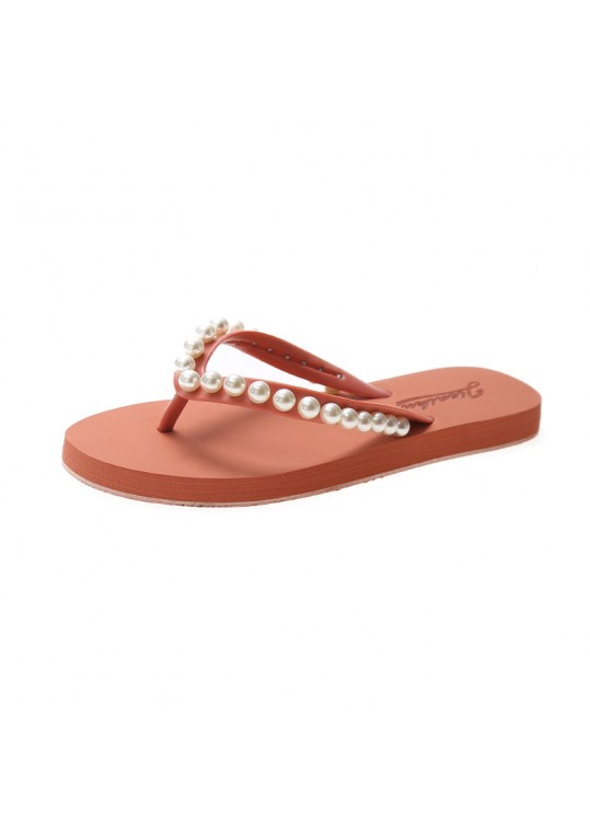 Women Fashion Pearl Rhinestone Flat 