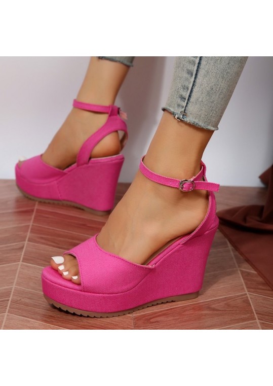 Women Fashion Casual Plus Size Open Toe Thick-Soled Platform 