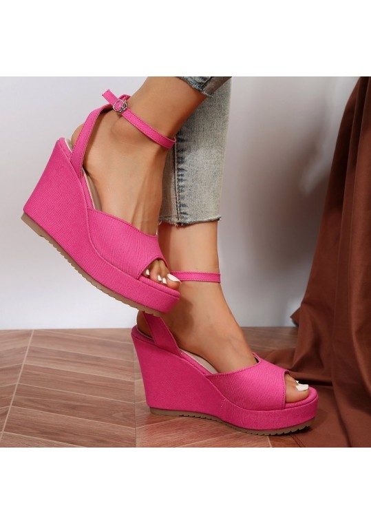 Women Fashion Casual Plus Size Open Toe Thick-Soled Platform 