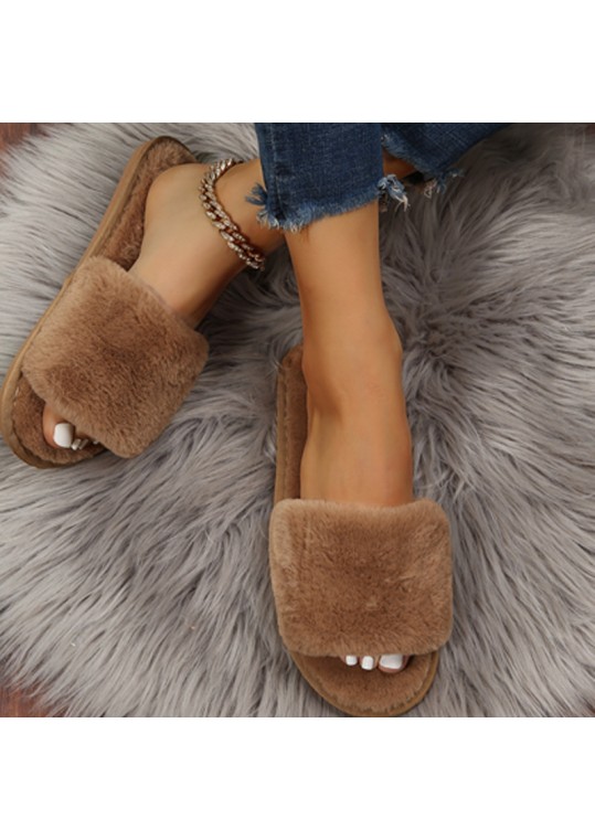 Autumn And Winter Women Casual Plush Flat 