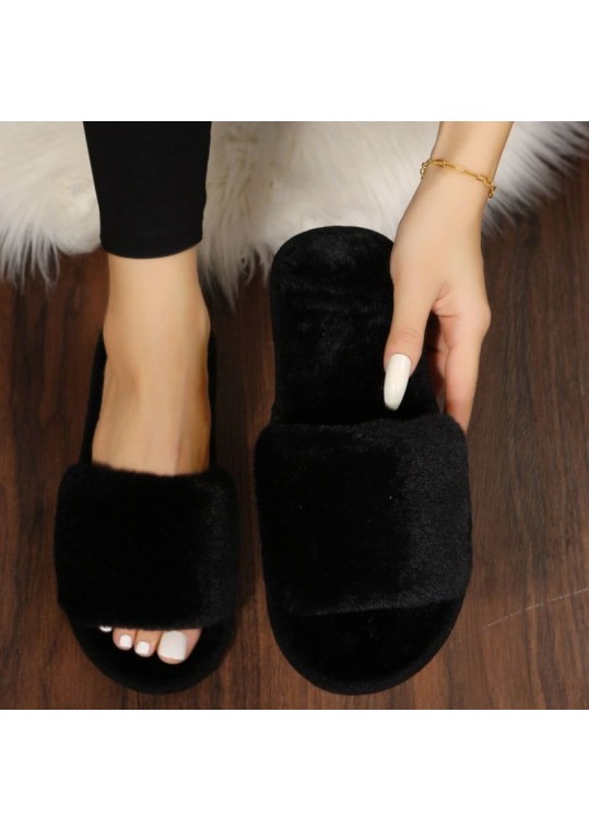 Autumn And Winter Women Casual Plush Flat 