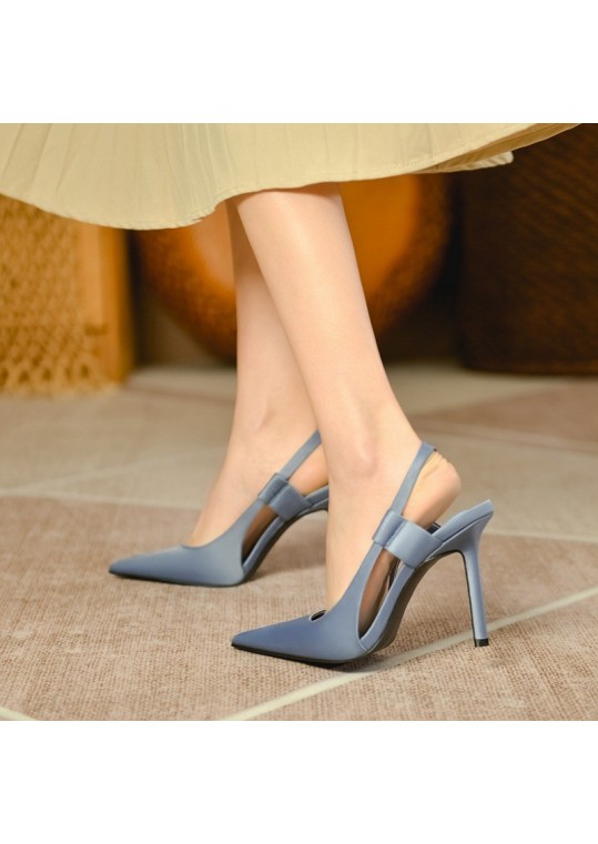 Women Sexy Solid Color Elegant Office Point-Toe Stiletto High-Heel 