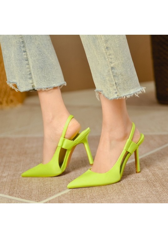 Women Sexy Solid Color Elegant Office Point-Toe Stiletto High-Heel 