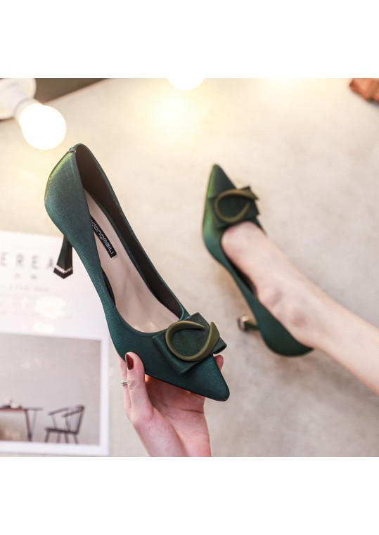 Women Fashion Sexy Solid Color Pointed Pumps