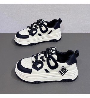 Women Fashion Casual Round Toe Color Block Thick-Soled 