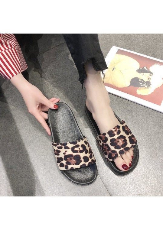 Women Fashion Casual Leopard Round Toe Flat 