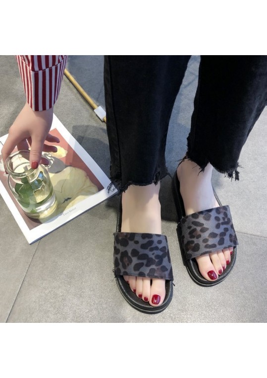 Women Fashion Casual Leopard Round Toe Flat 