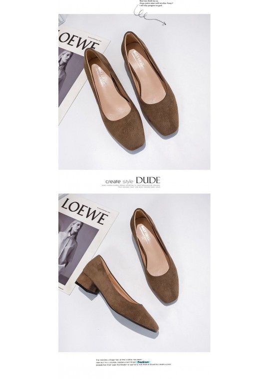 Women Fashion Solid Color Suede Pumps