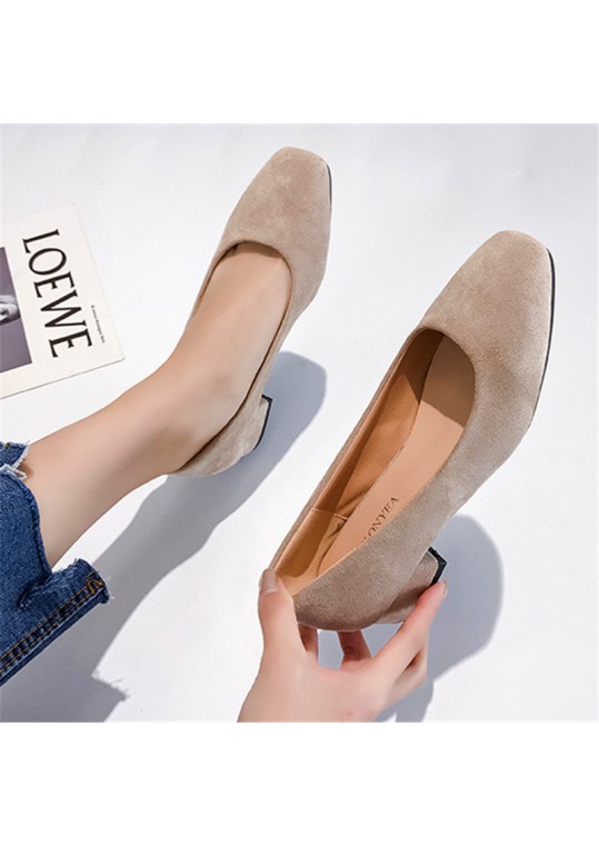 Women Fashion Solid Color Suede Pumps