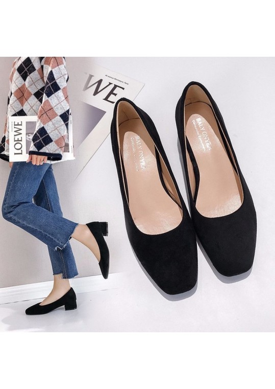 Women Fashion Solid Color Suede Pumps