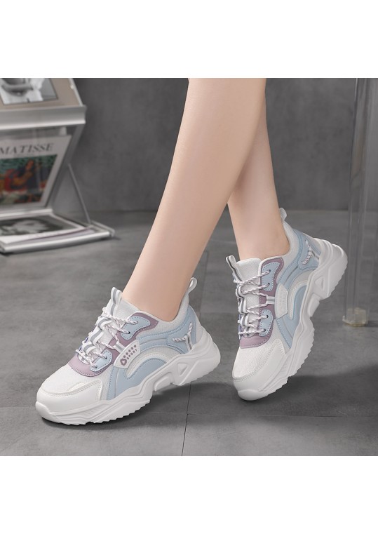 Women Fashion Casual Plus Size Breathable Mesh Height Increasing Sneaker