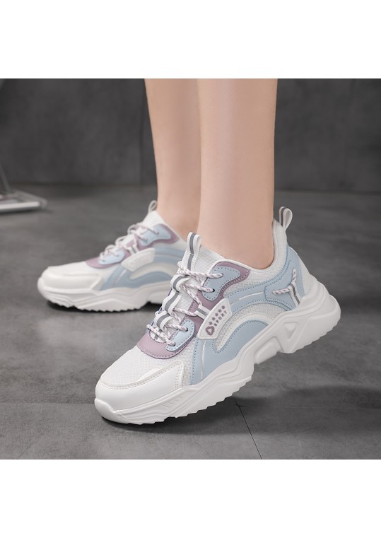 Women Fashion Casual Plus Size Breathable Mesh Height Increasing Sneaker