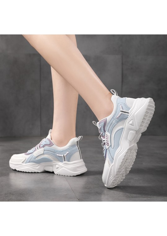 Women Fashion Casual Plus Size Breathable Mesh Height Increasing Sneaker