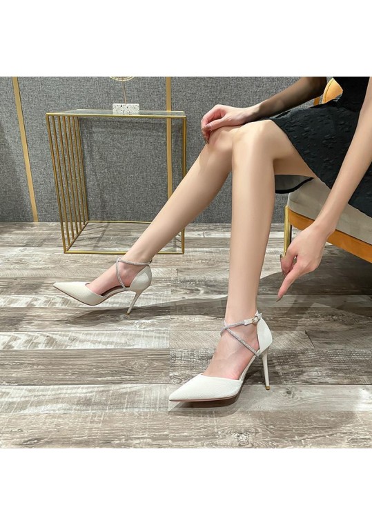 Women Sexy Rhinestone Buckle High-Heeled 