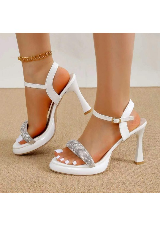 Summer Women Fashion Casual Plus Size Rhinestone High Heel 