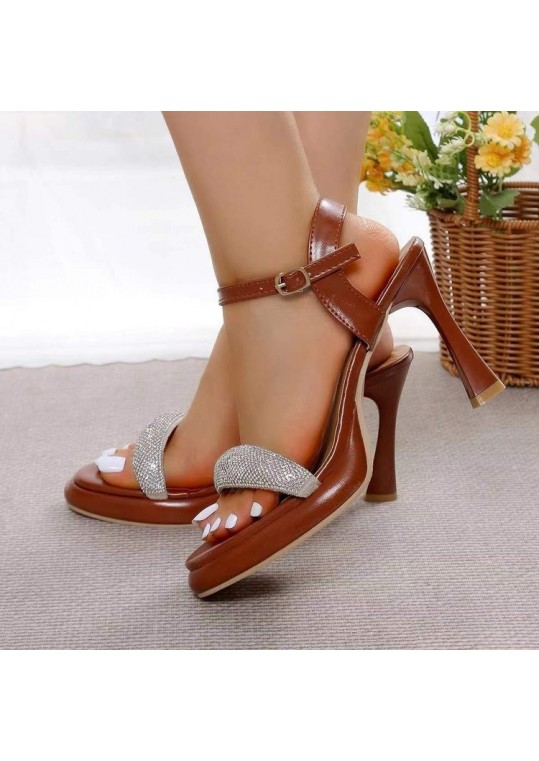 Summer Women Fashion Casual Plus Size Rhinestone High Heel 