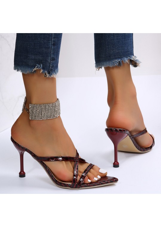 Summer Women Fashion Plus Size Toe Crossover High Heel 