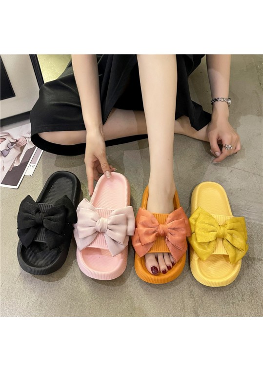 Summer Women Fashion Plus Size Bow Round Toe Thick-Soled 