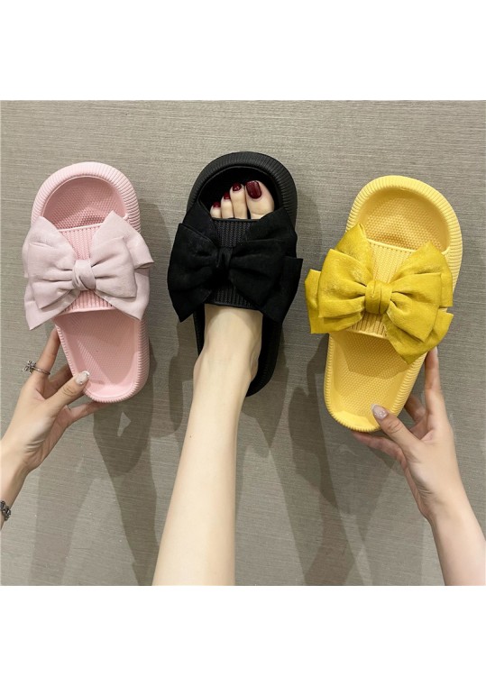 Summer Women Fashion Plus Size Bow Round Toe Thick-Soled 