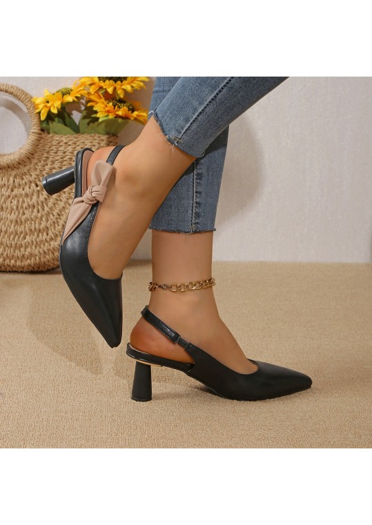 Summer Women Fashion Plus Size Solid Color Pointed Toe Heel Hollow Out High Heels