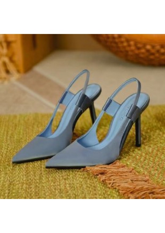 Women Fashion Solid Color Pointed Toe Heel Hollow High Heels